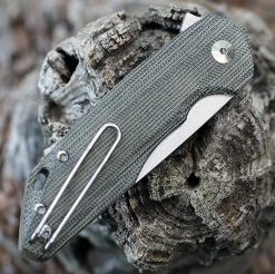 GiantMouse ACE Corta Folder - Green Canvas Micarta (3" M390 SW) -Knives Sales CORTA GRN CANVAS.3 42838.1651159750