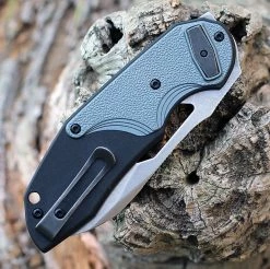 CRKT ATTABOY Assisted Deadbolt Lock - Blue /Blk GRN (2.73" D2 SW) 5410 -Knives Sales CR5410.2 68493.1655821772