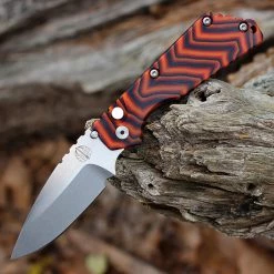 Pro-Tech + Strider SnG "Maker's Choice" Automatic Red, Orange and Black Micarta