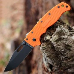 Demko AD20.5 Shark Lock Orange (3" AUS-10A Clip Point Blk)