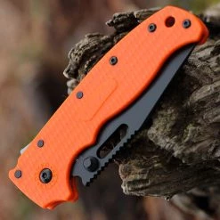 Demko AD20.5 Shark Lock Orange (3" AUS-10A Clip Point Blk) -Knives Sales DEMAD205F13B.3 58915.1647370590