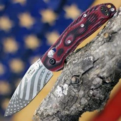 Doug Ritter Mini-RSK (American Flag) Knifeworks Exclusive - G-Mascus Red G-10/Stonewashed
