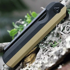 Arcform Darcform Slimfoot Folding - Blk Ti / Brass (3.5" M390 Blk Sheepsfoot) ARC-094 -Knives Sales Darcform Slimfoot Brass.3 64373.1621363928
