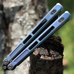 EOS Trident Balisong Antique Green Ti (4.5" CPM S30V Black DLC) -Knives Sales EOS TRI01 59255.1631117696
