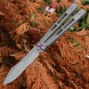 EOS Trident Balisong Gray Ti / Purple (4.5" CPM S30V SW) -Knives Sales EOS101.1 20025.1632939227