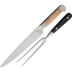 Ferrum Estate 2pc Carving Set, 13.63" Length w/9.0" American Steel Blade, Maple Wood Handle -Knives Sales FEE0200.2 04885.1609865455
