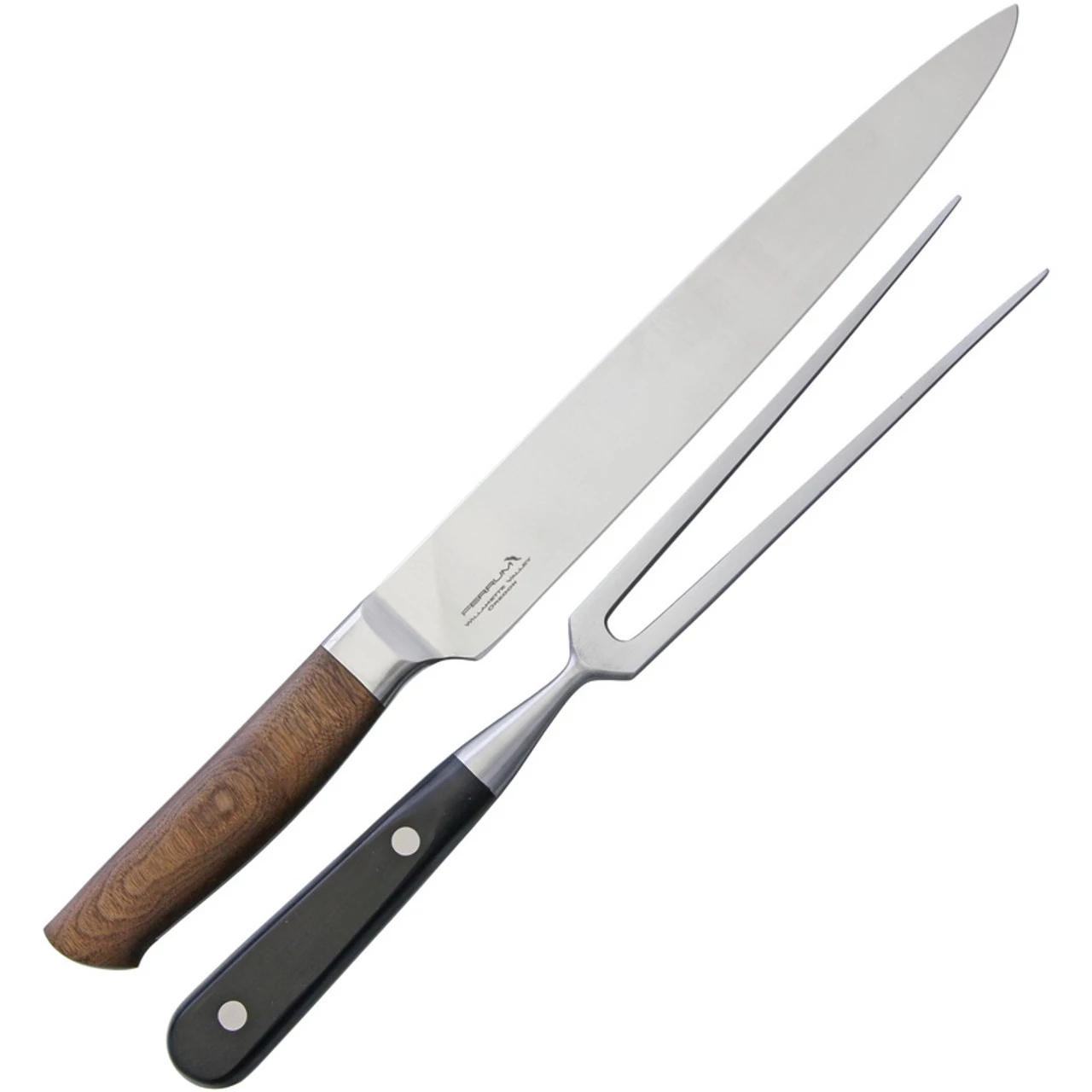 Ferrum Reserve 2pc Carving Set, 13.63" Length w/9.0" American Steel Blade, Black Walnut Handle 4 Ferrum Reserve 2pc Carving Set, 13.63" Length w/9.0" American Steel Blade, Black Walnut Handle - Image 2