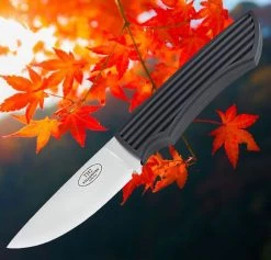 Fallkniven Taiga Hunter 2, 3.30" Lam. CoS Plain Blade, Black Thermorun Handle w/ Zytel Sheath