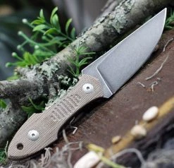 GiantMouse GMF3 Fixed Blade Natural Micarta (3.3" N690 PVD) GMF3P-NAT-PVD -Knives Sales GMF3P NAT PVD 03789.1616784230