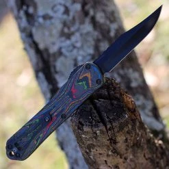 Heretic Manticore E OTF Auto - Awesome 80's CF / Blk Alum. (3.2"Blk DLC) H026B-6A-CF80's