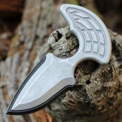 Heretic Sleight Push Dagger - Silver Alum. (2.8" Blk DLC) H050-8A-BLIZZARD