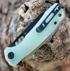 Honey Badger Medium Flipper - Jade G10 (3.5" D2 Blk Tanto) HB1287 -Knives Sales HB1287.2 49569.1650384126