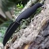 Jake Hoback Talim Combatives HOB011L, 3.5" S35VN Black Stonewash Wharncliffe Plain Blade, Black G-10 Handle