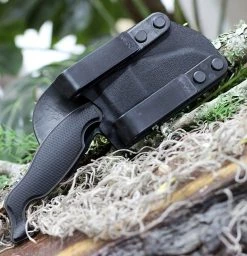 Jake Hoback Talim Combatives HOB011L, 3.5" S35VN Black Stonewash Wharncliffe Plain Blade, Black G-10 Handle -Knives Sales HOB011L.2 25624.1616699369