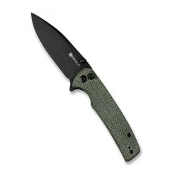Sencut Sachse Button Lock Flipper - Green Mic (3.47" 9Cr18MoV) S21007-2