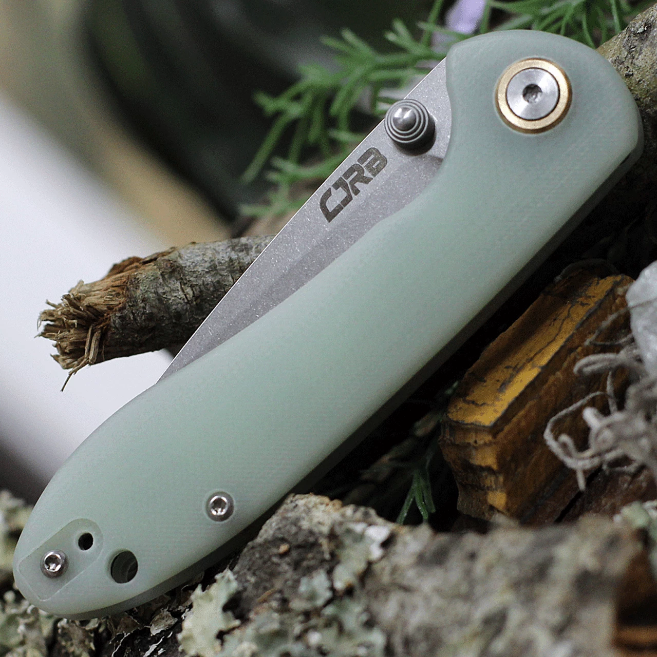 CJRB Cutlery Small Feldspar J1912S-NTG, 3.0" D2 Steel Stonewashed Plain Blade, Contoured Natural G-10 Handle 5 CJRB Cutlery Small Feldspar J1912S-NTG, 3.0" D2 Steel Stonewashed Plain Blade, Contoured Natural G-10 Handle - Image 3