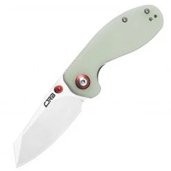 CJRB Swaggs Maileah J1918-NTG, 2.39" AR-RPM9 Powder Steel Plain Blade, Natural Green G-10 Handle