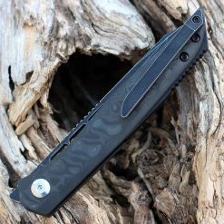 Kansept Lucky Star Front Flipper - Rose Pattern CF (3.5" S35VN Blk SW Tanto) K1013T3 -Knives Sales K1013T3.2 21382.1644964717