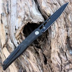 Kansept Lucky Star Front Flipper - Rose Pattern CF (3.5" S35VN Blk SW Tanto) K1013T3 -Knives Sales K1013T3 14983.1644964717