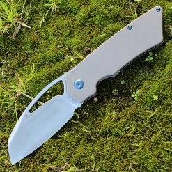 Kansept Goblin XL Front Flipper - Bronzed Ti w/Blue (3.5" CPM-S35VN Satin) K1016A3