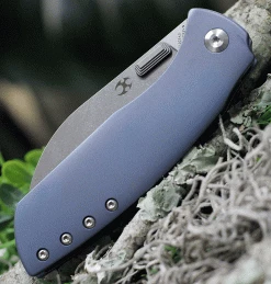 Kansept Knives Convict K1023A3, 3.3 S35VN Stonewash Sheepfoot Blade, Blue Titanium Handle -Knives Sales K1023A3.2 13025.1621438885