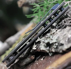 Kansept Knives Convict K1023D1, 3.3" Damascus Steel Sheepfoot Blade, Gray Titanium Handle -Knives Sales K1023D1 88888.1621353298