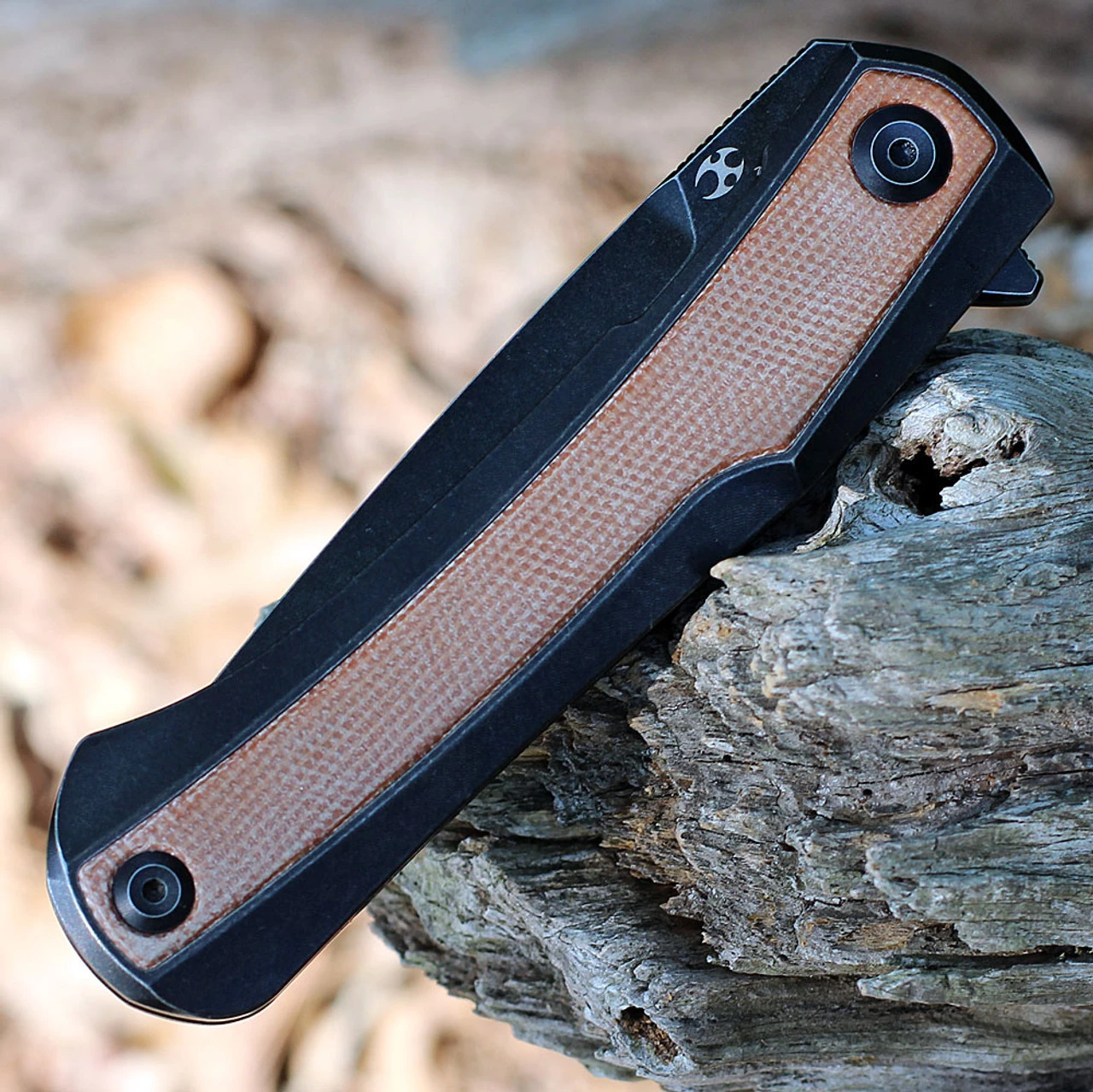 Kansept Kratos Flipper - TI / BRN Micarta (3.79" CPM-S35VN) K1024A8 5 Kansept Kratos Flipper - TI / BRN Micarta (3.79" CPM-S35VN) K1024A8 - Image 3