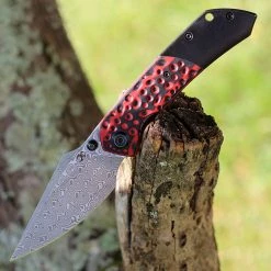 Kansept Fenrir Front Flipper - Blk/Red G10/Blk Ti (3.48" Dam) K1034A2