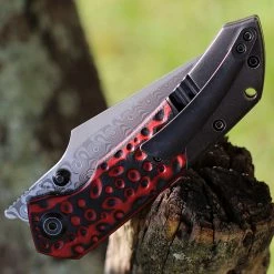Kansept Fenrir Front Flipper - Blk/Red G10/Blk Ti (3.48" Dam) K1034A2 -Knives Sales K1034A2.2 87030.1658520803