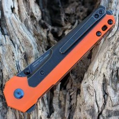 Kansept EDC Tac Button Lock - Orange G10 / Blk Ti (3.1" S35VN Blk SW) K2009A7 -Knives Sales K2009A7.2 78877.1644965728