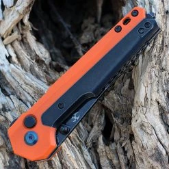 Kansept EDC Tac Button Lock - Orange G10 / Blk Ti (3.1" S35VN Blk SW) K2009A7 -Knives Sales K2009A7.3 17027.1644965728