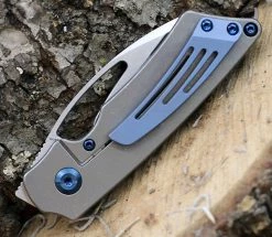 Kansept Goblin Front Flipper - Bronzed Ti w/ Blue (2.3" S35VN Satin) K2016A3 -Knives Sales K2016A3.3 77670.1612560789