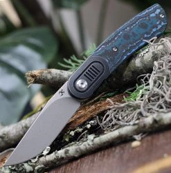 Kansept Knives K2025A3 Lundquist Reverie, 2.92" S35VN Satin Plain Blade, Arctic Storm Carbon Fiber Handle w/ Titanium Bolster