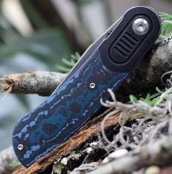 Kansept Knives K2025A3 Lundquist Reverie, 2.92" S35VN Satin Plain Blade, Arctic Storm Carbon Fiber Handle w/ Titanium Bolster -Knives Sales KS2025A3.3 49175.1617999176