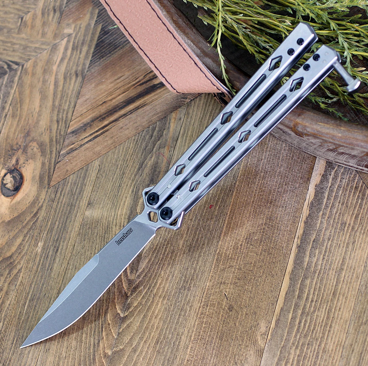 Kershaw Lucha Balisong Butterfly - Stainless Steel (4.6" 14C28N SW) 5150 3 Kershaw Lucha Balisong Butterfly - Stainless Steel (4.6" 14C28N SW) 5150