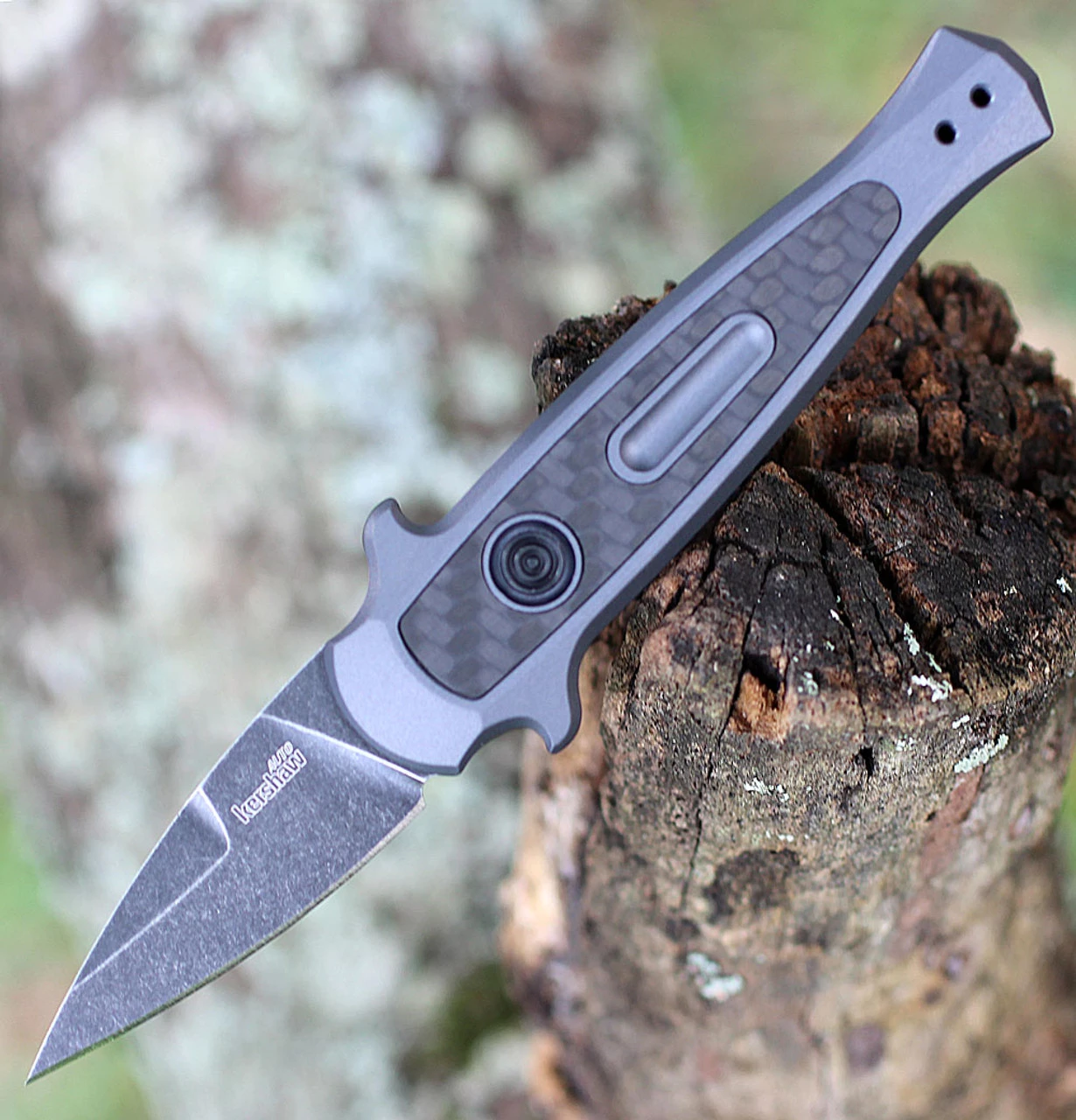 Kershaw Launch 12CA Stiletto Aluminum, Carbon Fiber (1.90" Blackwash CPM-154) 7130GRYBW 3 Kershaw Launch 12CA Stiletto Aluminum, Carbon Fiber (1.90" Blackwash CPM-154) 7130GRYBW