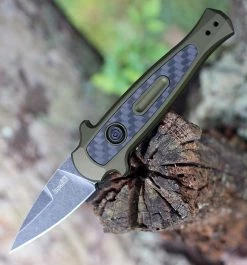 Kershaw Launch 12 CA Legal Stiletto Aluminum, Carbon Fiber (1.90" Blackwash CPM-154) 7130OLBW