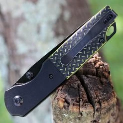 Kansept Warrior Folder - Blk / Grn G10 (3.47" D2 Blk SW) T1005S2 -Knives Sales KT1005S2.2 34206.1660076138