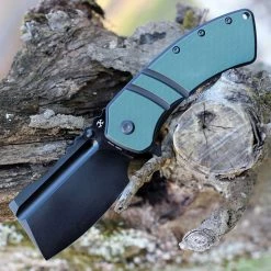 Kansept XL Korvid Flipper - Green G10 (3.5" Blk 154CM) T1030A1
