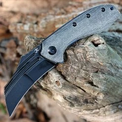 Kansept KTC3 Flipper- Blk Micarta (3.56" 154CM) T1031B1