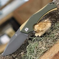 Kansept MINI Hellx Green G10 /Gold (3.2" D2 Gray) T2008A2