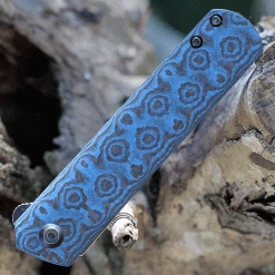 Kansept Foosa Slip Joint - Blue CF Pattern (3" 154CM Blk) T2020T7 -Knives Sales KT2020T7.3 50895.1634926798