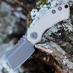 Kansept MINI Korvid - Tan G10 (1.5" 154CM Gray TiCn Coated Cleaver) T3030A2