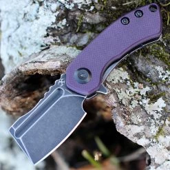 Kansept MINI Korvid - Purple G10 (1.5" 154CM Blk SW Cleaver) T3030A3
