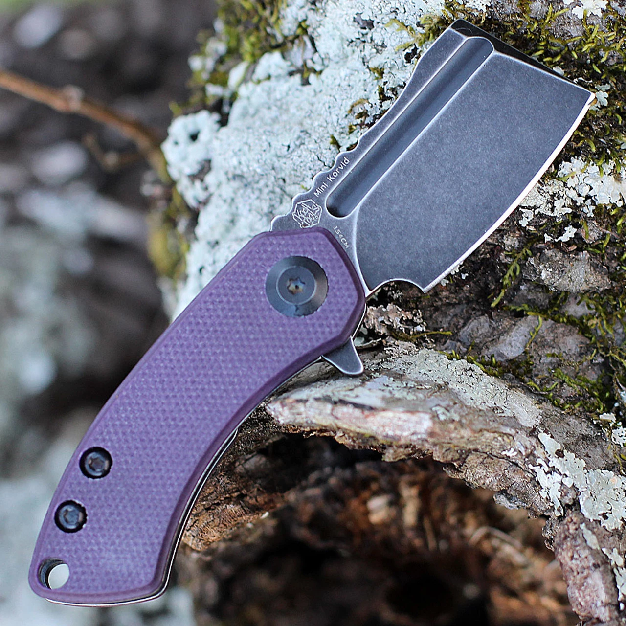 Kansept MINI Korvid - Purple G10 (1.5" 154CM Blk SW Cleaver) T3030A3 4 Kansept MINI Korvid - Purple G10 (1.5" 154CM Blk SW Cleaver) T3030A3 - Image 2