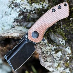 Kansept MINI Korvid - Brown Micarta (1.5" Blk Cleaver) T3030A5