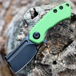 Kansept MINI Korvid - Lime Green G10 (1.5" 154CM Blk Cleaver) T3030A8
