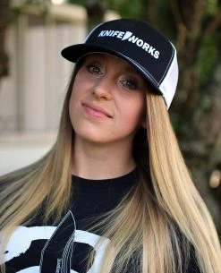 Knifeworks Tactical Hat, Black/White Mesh Unisex-One Size