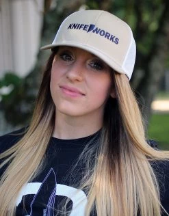 Knifeworks Tactical Hat, Khaki/White Mesh Unisex-One Size