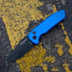 Pro-Tech Short Blade Rockeye (SBR) Automatic Blue Alum. (2.5" S35VN Blk) LG403-BLUE